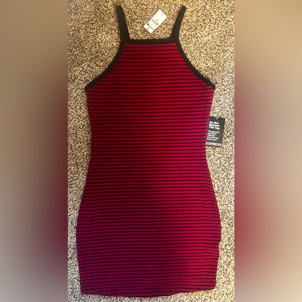 🔆 4/$25 🔆 Express, Bodycon Stripped High Neck Dress, Small